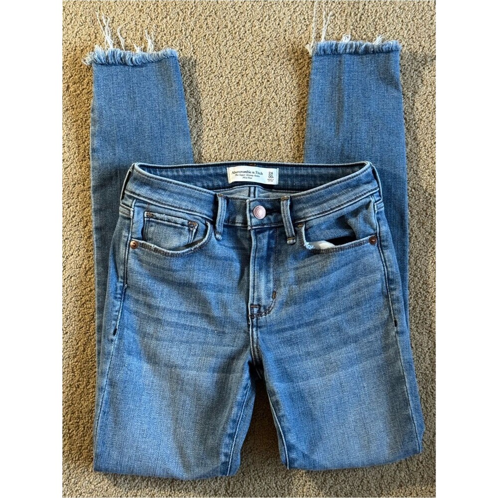 Abercrombie & Fitch The Super Skinny Ankle Mid Rise Jeans Size 24